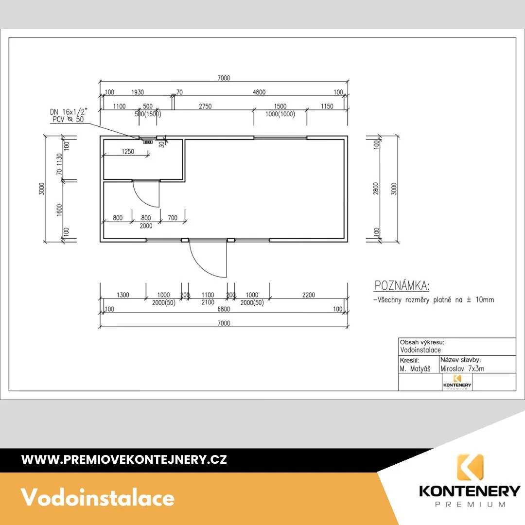 Ubytovací modul Miroslav (7×3 m) — foto 12 z 15