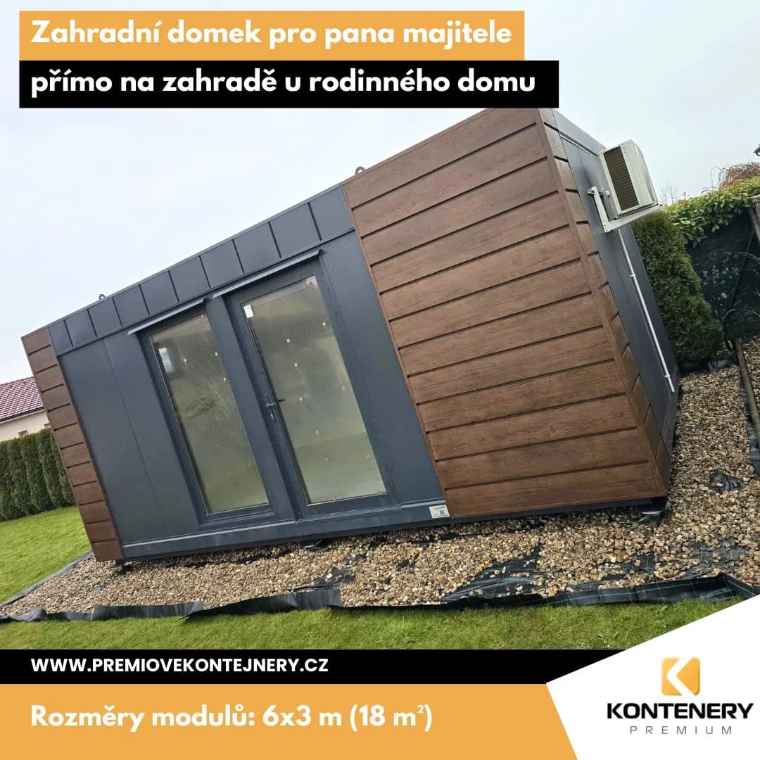 Pánská zóna Pardubice (6×3 m) — Nový úkryt pro majitele novostavby