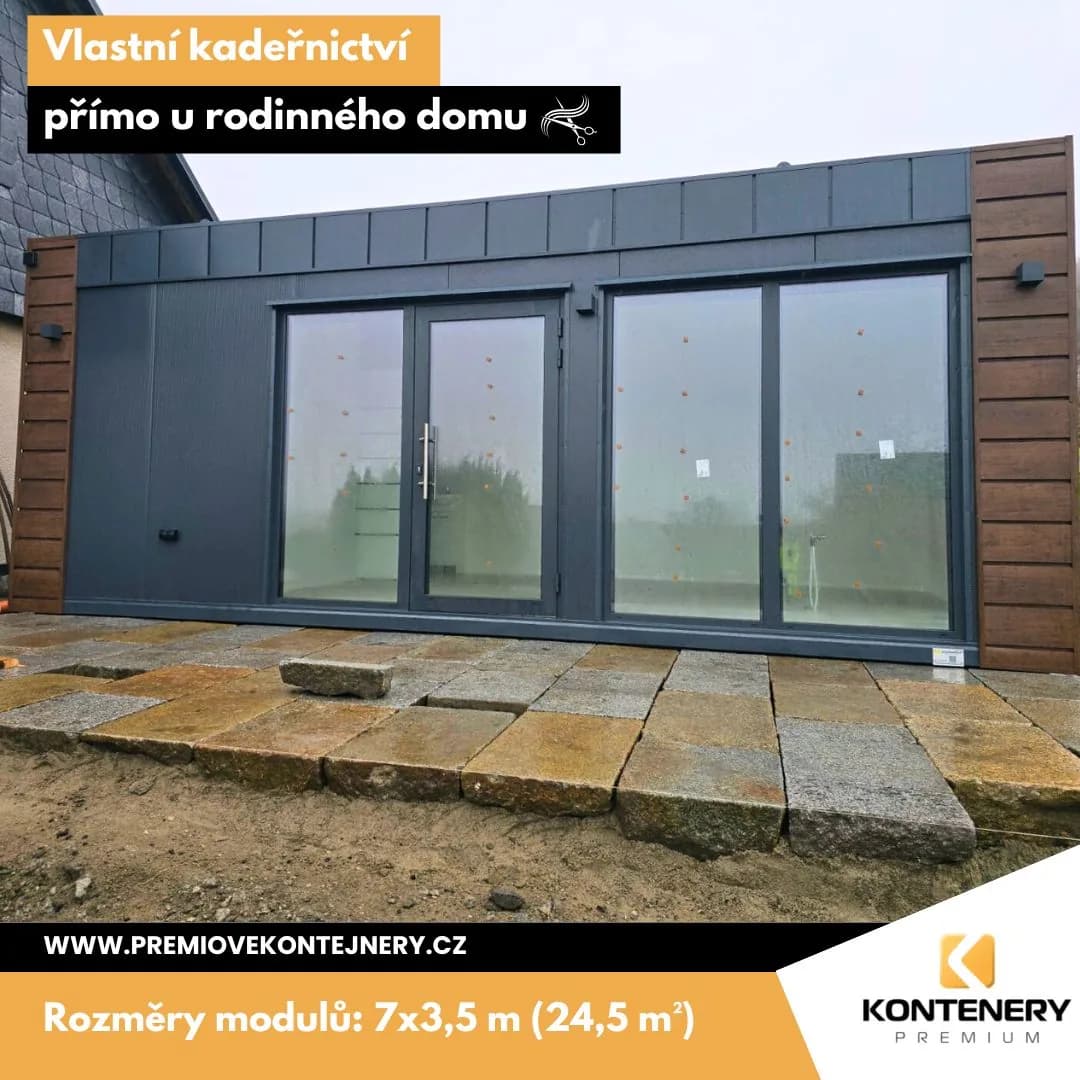 Kadeřnictví Varnsdorf (7×3,5 m) — Už 4. kadeřnictví z naší dílny — a hned druhý den v plném provozu